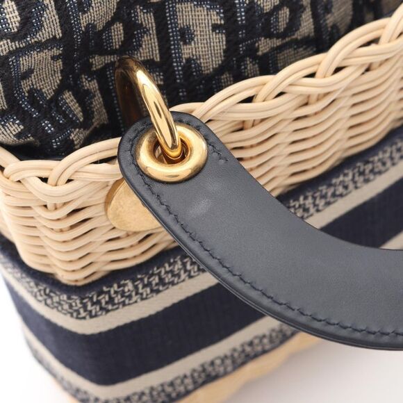 Dior Lady Dior Canvas Leather Handbag - Picture 3 of 7